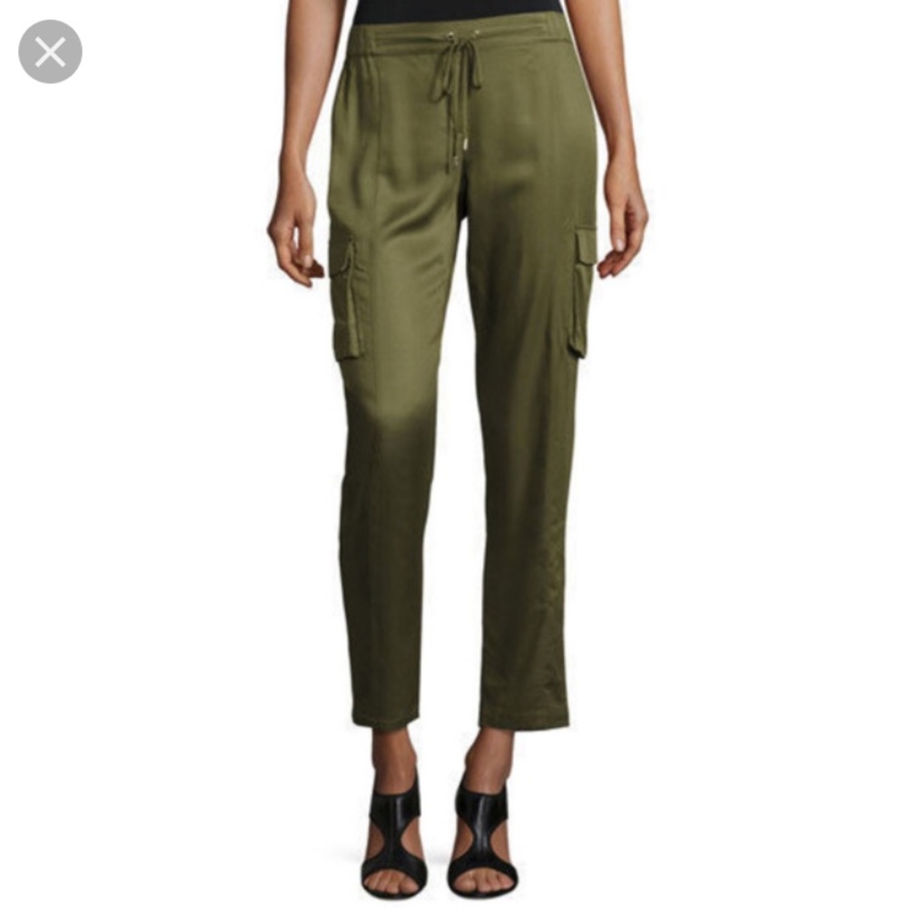 NWOT Laundry by Shelli Segal dk green drapey pants